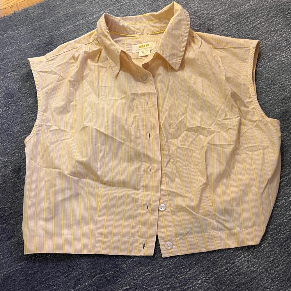 Maeve Yellow Striped Crop Top